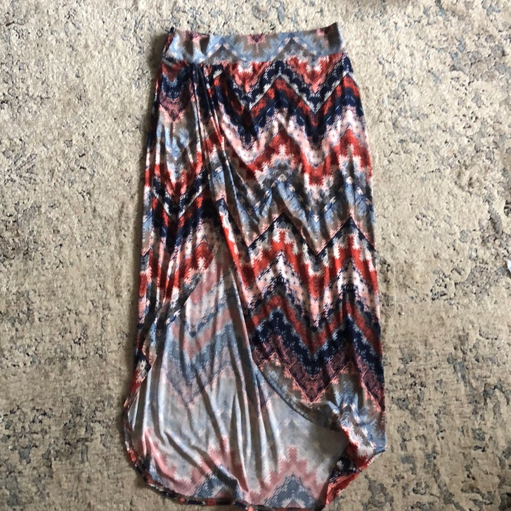 Faux-Wrap Midi Skirt